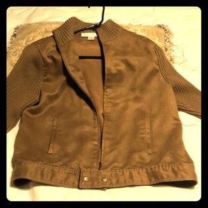 Brown suede knit jacket